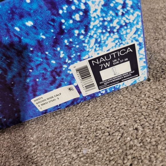 SOLD Nautica Brown Wide Calf Leather Boots Size 7W - Picture 9 of 10